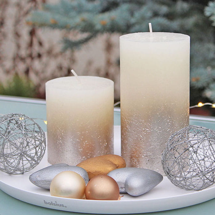 Świeca Pieńkowa Rustic BOLSIUS Sparkling Harmony Ecru 13cm