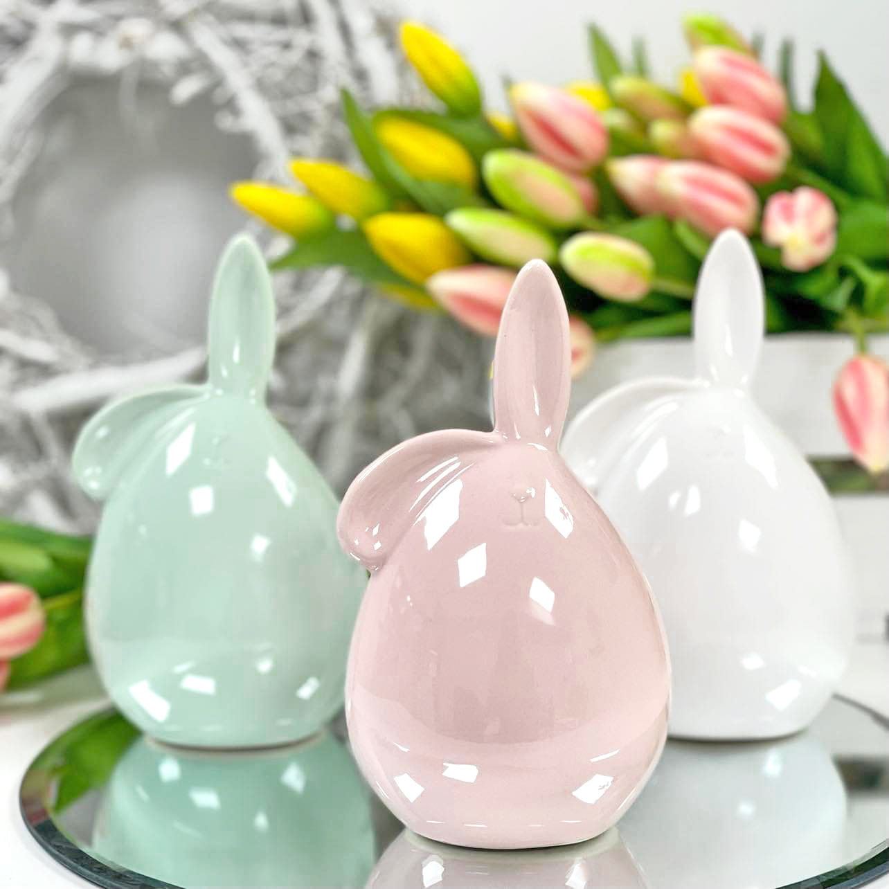Zajączek Wielkanocny Ceramiczny Klapnięte Uszko 17cm WYBIERZ KOLOR!