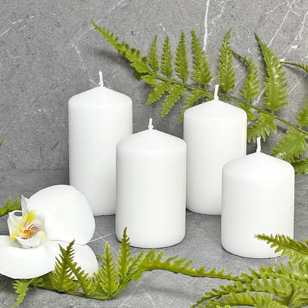 Świece Słupki Stopniowane Classic Candle Biały Mat 4 szt.