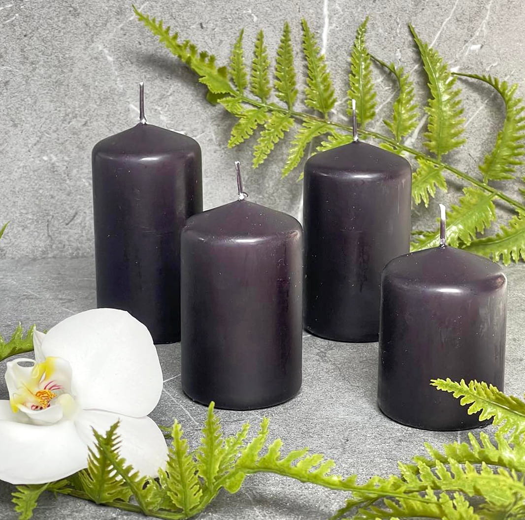 Świece Słupki Stopniowane Classic Candle Czarny Mat 4 szt.